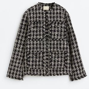 NWT H&M black and white tweed jacket